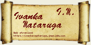 Ivanka Mataruga vizit kartica